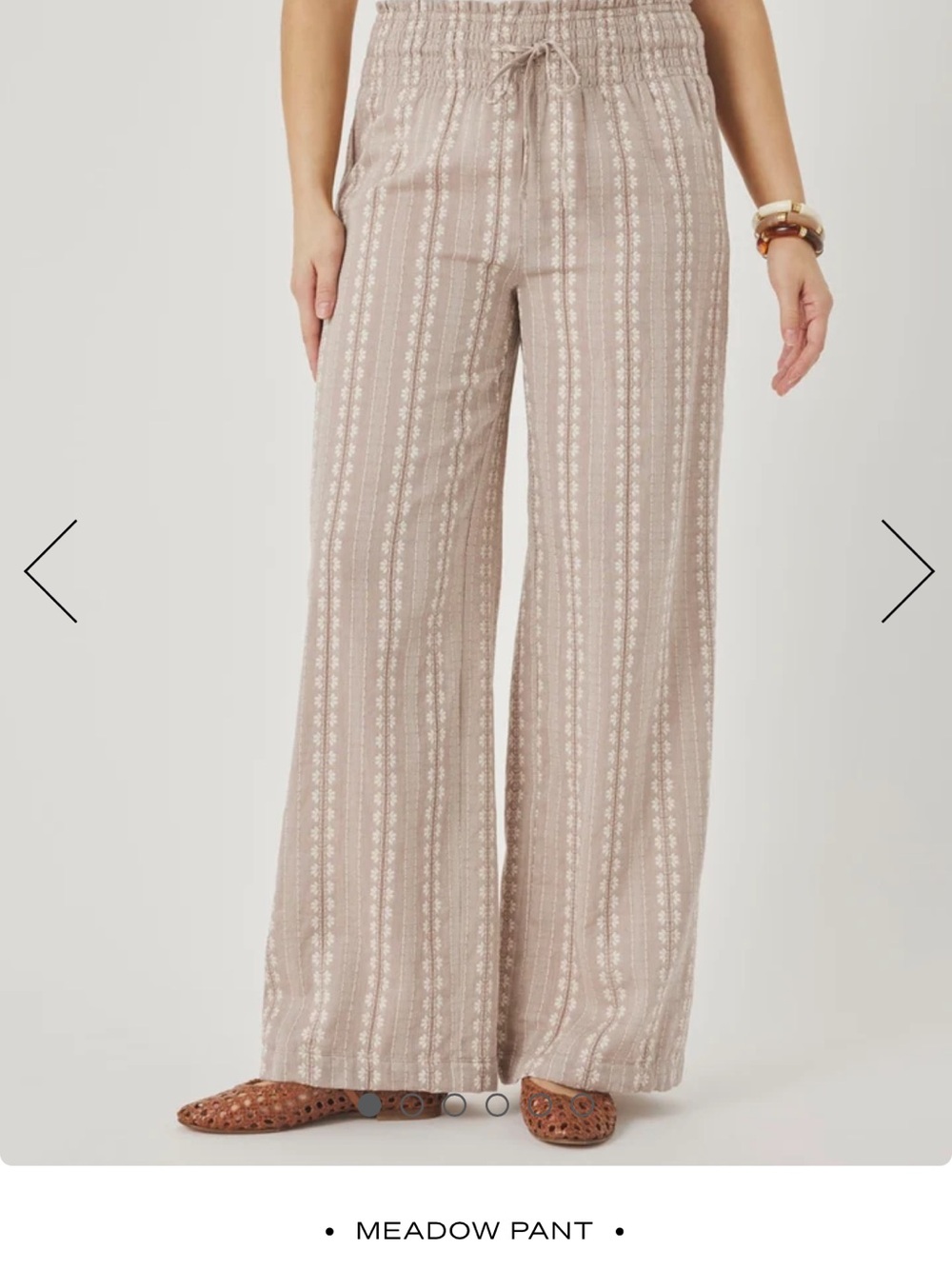Splendid Meadow Wide-Leg Pull-On Pants — Taupe Stripe